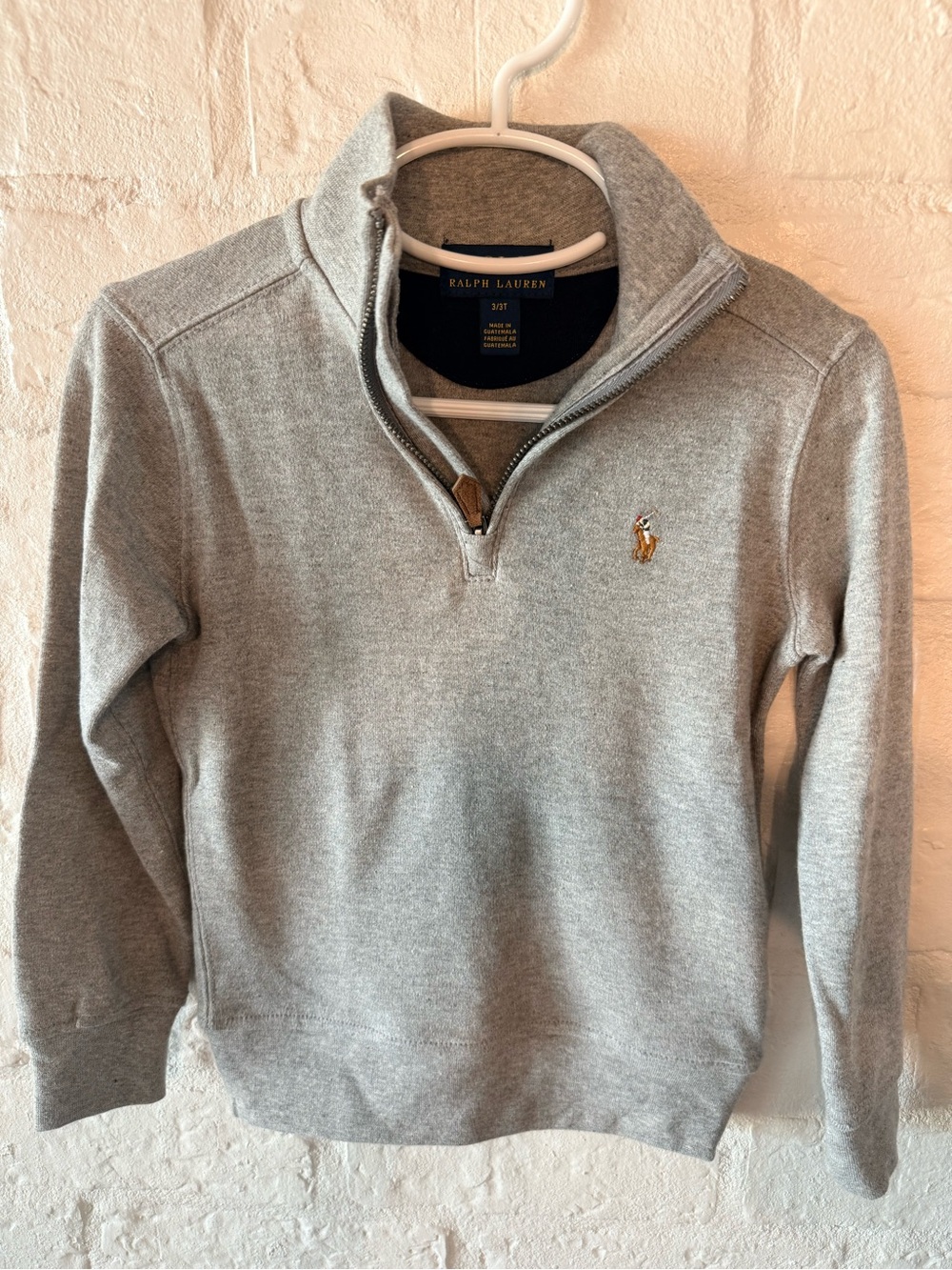 Ralph Lauren Light Gray Half-Zip Pullover Sweater